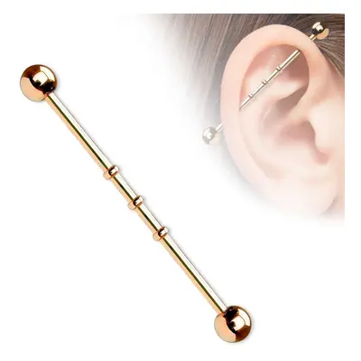 MARRE Industrial piercing (růžové zlato) - ID01014-RD