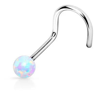 MARRE Zahnutý piercing do nosu opál (světle modrá) - N01012-LB