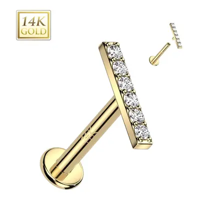 S4U Šperky4U Zlatý piercing do brady - labreta, Au 585/1000 (1,2 x 6 mm) - ZL01250-1206-YG