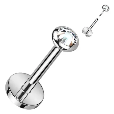 S4U Šperky4U PUSH IN piercing do brady / ucha TITAN (čirá) - TIT1241C-1008