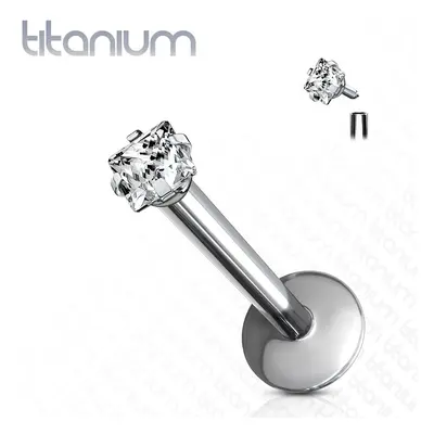 S4U Šperky4U Piercing do brady - labreta titan čtverec (1,2 x 6 mm) - TIT1046-1206