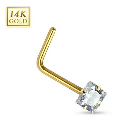 MARRE Zlatý piercing do nosu - čirý zirkon, Au 585/1000 - ZL01030C-YG