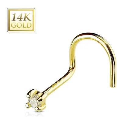 MARRE Zlatý piercing do nosu - zirkon 2 mm, Au 585/1000 - ZL01010-YG