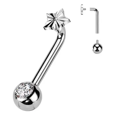 MARRE Christina piercing TITAN, hvězdička (1,6 x 10 mm) - KT008-C