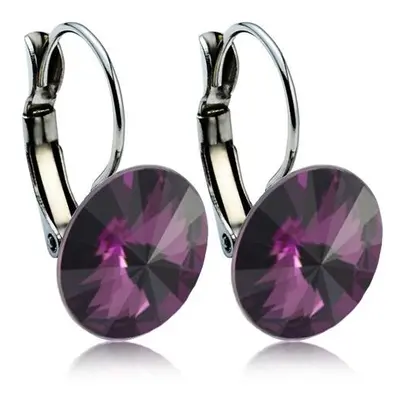 S4U Šperky4U Ocelové náušnice - Amethyst - NBSS007