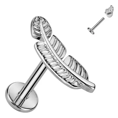 S4U Šperky4U Piercing do brady peříčko TITAN (1,2 x 8 mm) - TIT1251-1208