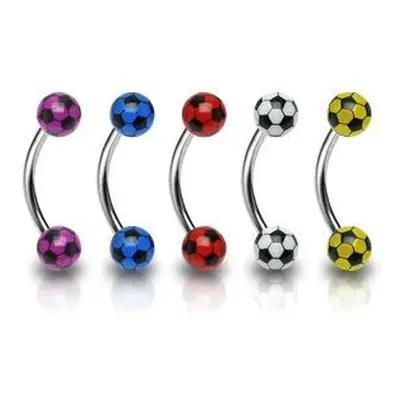 S4U Šperky4U Piercing do obočí - fotbalový míč (žlutá) - OB01083-Y