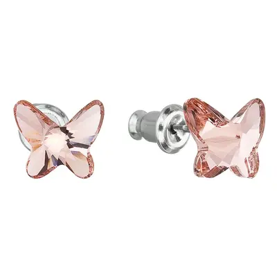 Evolution Group Náušnice bižuterie se Swarovski krystaly růžový motýl 51048.3 rose peach