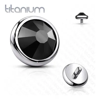 S4U Šperky4U Náhradní kamínek k labretě TITAN, závit 1,2 mm, 3mm (černá) - TIT1076-03K