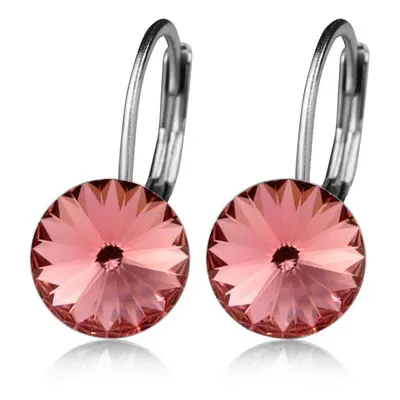 NUBIS Ocelové náušnice s krystaly Swarovski ROSE PEACH - NBS08-RP