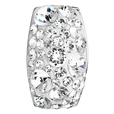 Evolution Group Stříbrný přívěsek s krystaly Swarovski bílý obdélník 34194.1