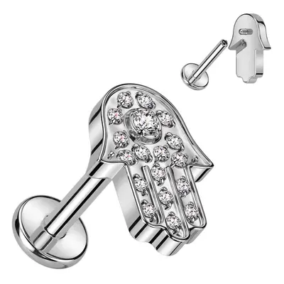 S4U Šperky4U Piercing do brady - labreta Hamsa TITAN (1,2 x 8 mm) - TIT1281-1208