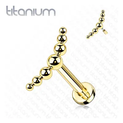 MARRE Piercing do brady / ucha TITAN zlatý (1,2 x 6 mm)