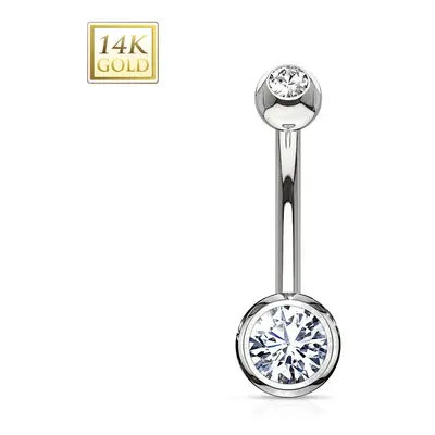 MARRE Zlatý piercing do pupíku banánek velký, Au 585/1000 - ZL01091C-WG