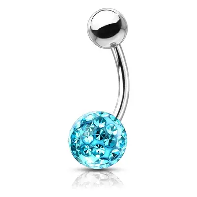 S4U Šperky4U Piercing do pupíku s kamínky Crystals From Swarovski kulička 8mm (1,6 x 8 mm) - BS1