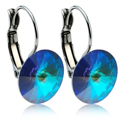 NUBIS Ocelové náušnice s krystaly Swarovski 12 mm, BERMUDA BLUE - NBS12-BB