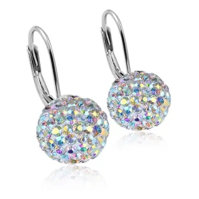 NUBIS Stříbrné náušnice koule 8 mm s krystaly Crystals from Swarovski AB - NBS001-AB