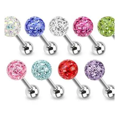 MARRE Piercing do jazyku činka se Swarovski krystalky HWBSD1014