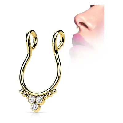 MARRE Falešný piercing do nosu - septum (žluté zlato) - ST0019-GD