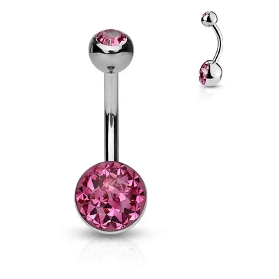 MARRE Piercing do pupíku zdobený Crystals from Swarovski (růžová)