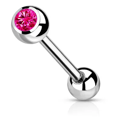 S4U Šperky4U Piercing do jazyku TITAN (tmavě růžová) - TIT1017-F