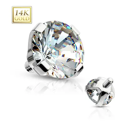 MARRE Zlatý piercing - dermál zirkon, Au 585/1000 (0,13 g, 3 mm) - ZL01050-03-WG