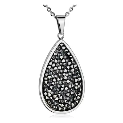 NUBIS Ocelový náhrdelník s krystaly Crystals from Swarovski, GREY METALISEÉ - LV5004-GME