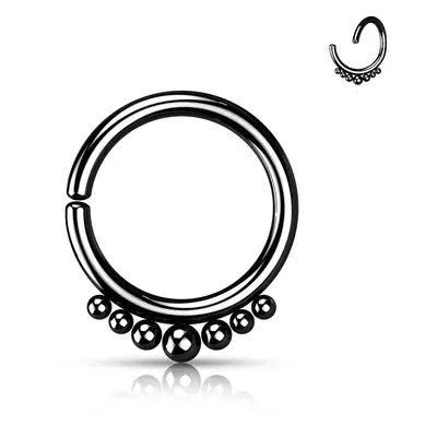 S4U Šperky4U Černý piercing kruh 1,2 x 8 mm - K01060-K