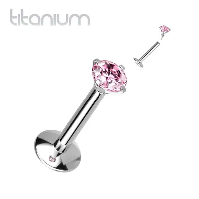 S4U Šperky4U Piercing do brady titan (růžová) - TIT1218-P