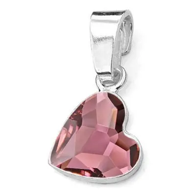 NUBIS Stříbrný přívěsek se srdcem Crystals from Swarovski Antique Pink - NB-0205-AP