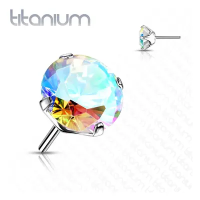 S4U Šperky4U Kamínek k PUSH IN piercing do nosu TITAN, AB zirkon (3 mm) - TIT1148AB-030