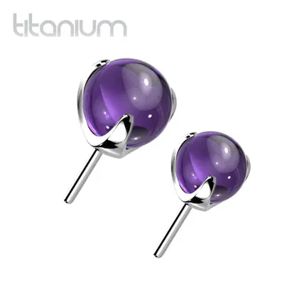 S4U Šperky4U Kamínek k PUSH IN piercingu TITAN, fialový kamínek (4 mm) - TIT1196A-040