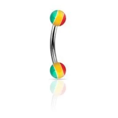 S4U Šperky4U Piercing do obočí - RASTA (4 mm) - OB01131-1210