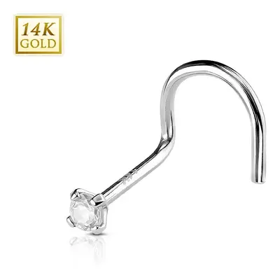 MARRE Zlatý piercing do nosu, Au 585/1000 - kamínek 2 mm (čirá)