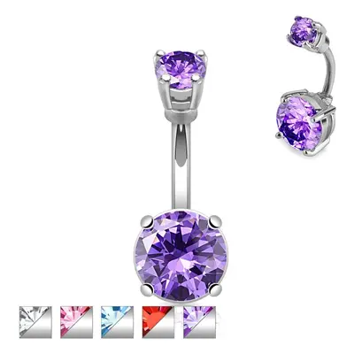 S4U Šperky4U Piercing do pupíku se zirkony (červená) - WP01193-R