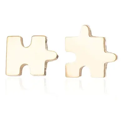 Šperky4U Zlacené ocelové náušnice PUZZLE - OPN1042-GD