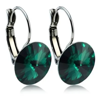 NUBIS Ocelové náušnice s krystaly Swarovski 12 mm, EMERALD - NBS12-EM