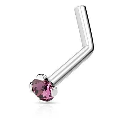 S4U Šperky4U Zahnutý piercing do nosu 2mm zirkon (fialová) - N01152-A