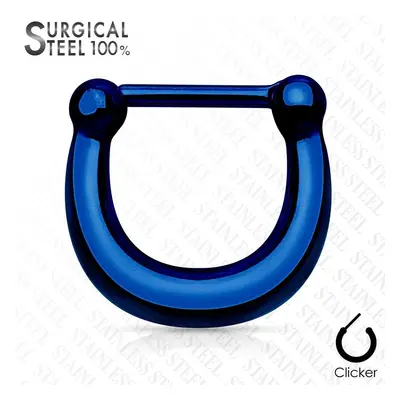 S4U Šperky4U Ocelový piercing do nosu - septum modrý - NS0024