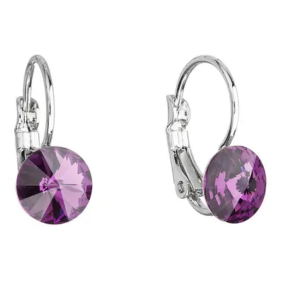 Evolution Group Náušnice bižuterie s Preciosa krystaly fialové kulaté 51031.3 amethyst