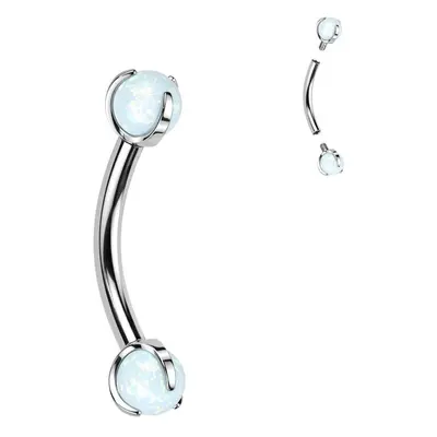 S4U Šperky4U Piercing do obočí TITAN opál (bílá) - TIT1279-OP17