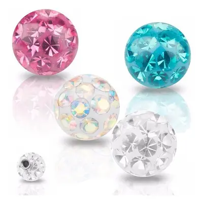 S4U Šperky4U Náhradní kulička s krystaly Swarovski, 8 mm, závit 1,6 mm (čirá) - ND01023-08-C