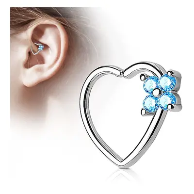 S4U Šperky4U Piercing do nosu/ucha srdce, tyrkysové kamínky - N0059-Q