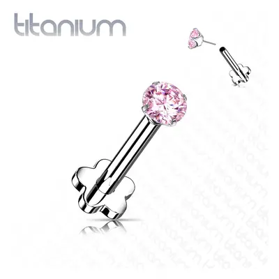 MARRE PUSH IN piercing do brady / ucha TITAN 1,2 x 8 mm (růžová) - TIT1170-P