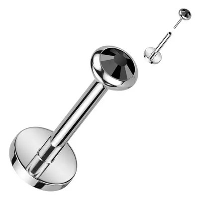 S4U Šperky4U PUSH IN piercing do brady / ucha TITAN (černá) - TIT1241K-1008