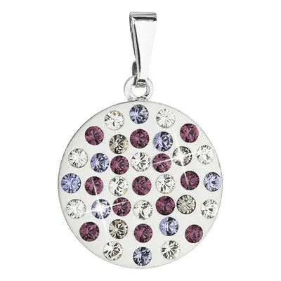 Evolution Group Přívěsek bižuterie se Swarovski krystaly fialový kulatý 54021.3 violet