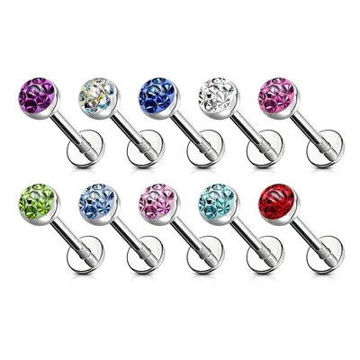 S4U Šperky4U Piercing do brady - labreta 1,2 x 8 mm (duhová) - LB01063-1208AB