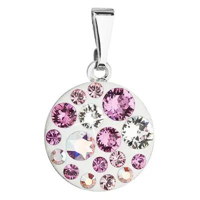 Evolution Group Přívěsek bižuterie se Swarovski krystaly růžový kulatý 54023.3 rose