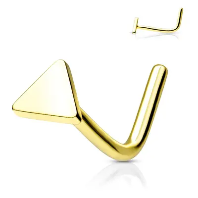 MARRE Zahnutý piercing do nosu - triangl (žluté zlato) - N0160-GD