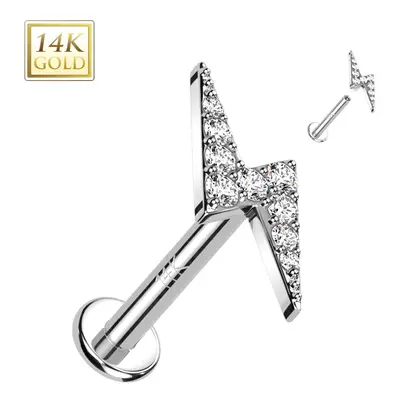 S4U Šperky4U Zlatý piercing do brady - labreta, Au 585/1000 (1,2 x 8 mm) - ZL01251-1208-WG